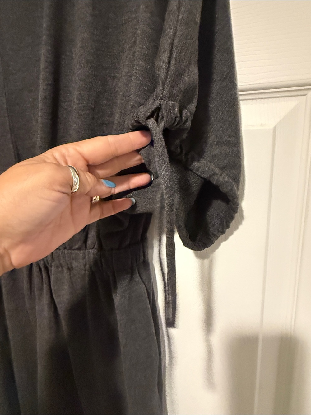 Women's Dark charcoal grey Wide-Leg Jumpsuit, - Picture 5 of 14